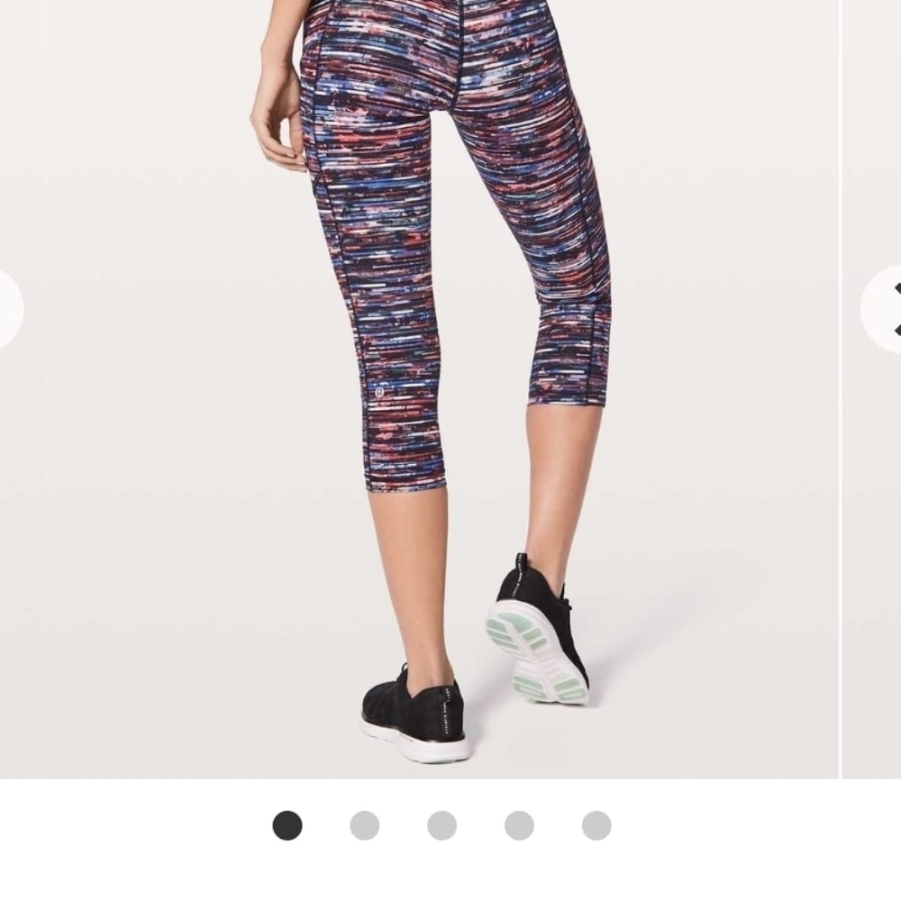 Lululemon Athletica Striped Leggings in Red and Blue